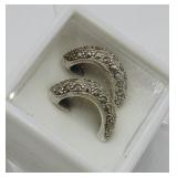 925 Marcasite Hoop Earrings