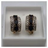 925 Smokey Quartz Diamond Earrings