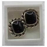 925 Onyx Rope Stud Earrings