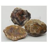 3pc Polished Agate Mineral Specimens