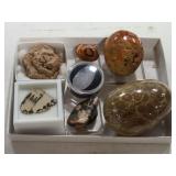 Ocean Jasper, Carnelian Agate, Clear Carbochon +
