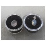 10x12MM Rose Quartz & .925 Moonstone Pendant
