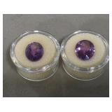 Two Oval Amethyst Gemstones