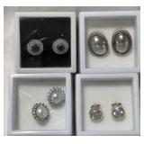 Classic Silver Earrings - set of 4pr