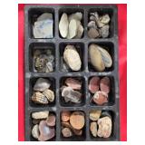 Divided Tray full of Assorted Rock Geodes