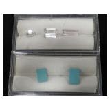 Two Turquoise Stones & Three Rose Quartz Gemstones