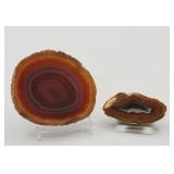 Red Agate Slice & Carnelian Geode Nodule