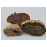3pc Geodes Half Polished Nodules