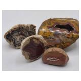 4pc Agate Polished Halves