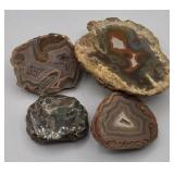 4pc Various Polished Agate Butt Ends