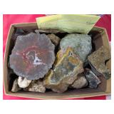 Box of Assorted Cut Lapidary Rocks