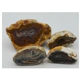 4pc Agate Stone Geode Halves