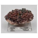 Malacite on Calcite Matrix