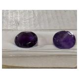 Two Oval Purple Amethys Gemstones