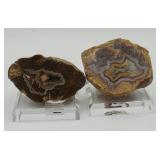 2pc Banded Agates Polished
