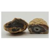 2pc Polished Banded Agate Geodes