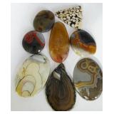 8pc Polished Agate Pendant Ready Collection