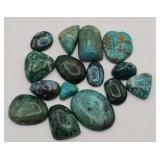 Polished Chrysocolla Turquoise Pieces