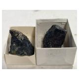 Two Black Mineral Rocks