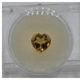 2.3ct Heart Cut Citrine 10mm Loose Gemstone