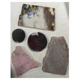 Howelite, Rhodonite, Red Jasper, Suglite +