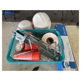 HARD HATS, CAULK GUN,