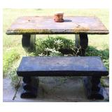 Concrete Garden Table & Bench