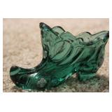 Fenton Art Glass Victorian Boot Hand Painted