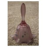 Fenton Pink Frosted Satin Hand Painted Bell