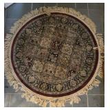 39" Hand Knotted Round Wool Rug