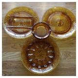 Indiana Glass Tiara Exclusive Amber Dishes +