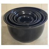 7pc Black Ceramic Mixing Bowl Set