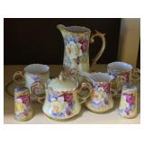 Nippon Porcelain Hand-Painted Rose Tea Set