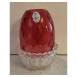 Fenton Ruby Cranberry Glass Fairy Lamp