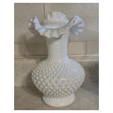Fenton Hobnail Milk Glass Vase #1