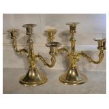 2 Goldplate Sheratonn 3 Arm Candelabras