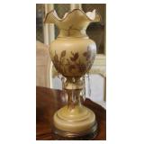 Victorian Amber Satin Glass Lustres Lamp #2