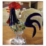 Murano Style Glass Confetti Rooster