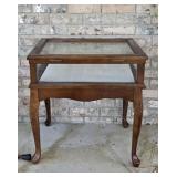 Mahogany Glass Top Display Table