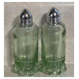 1936 Light Green Glass Boopie Base Shakers