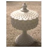 Fenton Hobnail Milk Glass Pedestal Compote