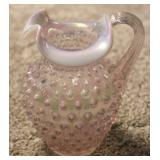 Fenton Hobnail Pink Opalescent Glass Pitcher