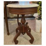 Genuine Mahogany Base Marble Top Side Table