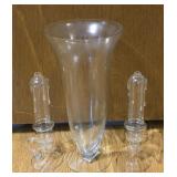 2 Catskill Mountain Crystal Oil Lamps w/ Vase