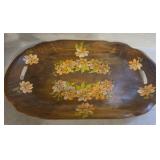 MCM Hand Painted Wooden Serving Tray