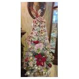 4ft Snow Covered Cardinal Decorated Christmas Tree