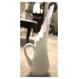 Fenton Hobnail Milk Glass Swung Vase Pitcher