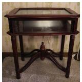 Mahogany Glass Top Display Table