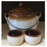 Stoneware Soup Tureen & 2 Bowls