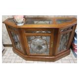 Oak Low Boy Light Up Curio Cabinet